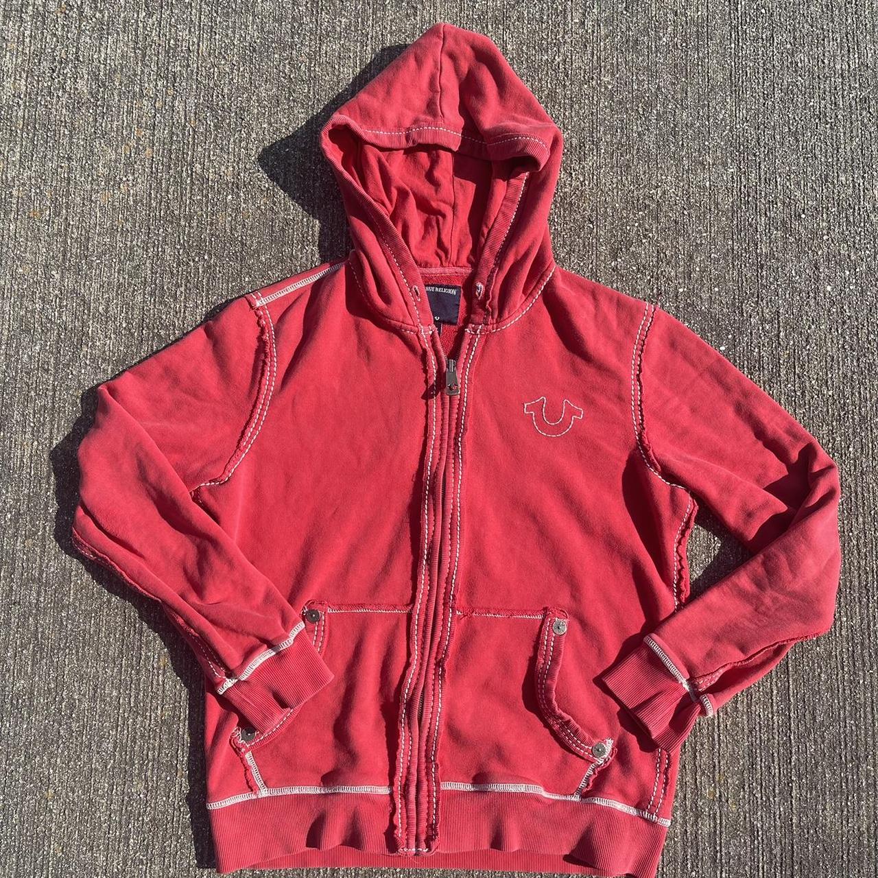 True Religion Men's Red Hoodie | Depop