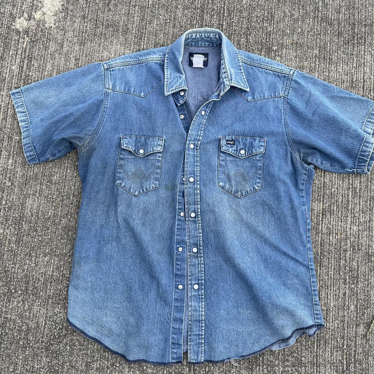 Wrangler Men's Blue Shirt | Depop