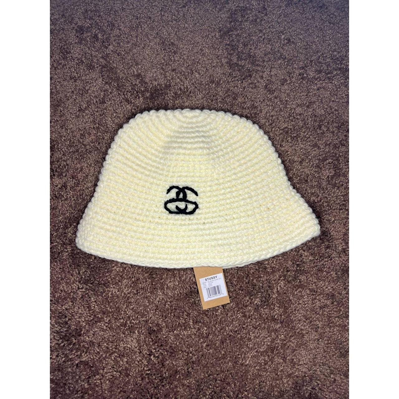 Stussy Holiday 23 Bucket hat SS Link Bone White Knit... - Depop