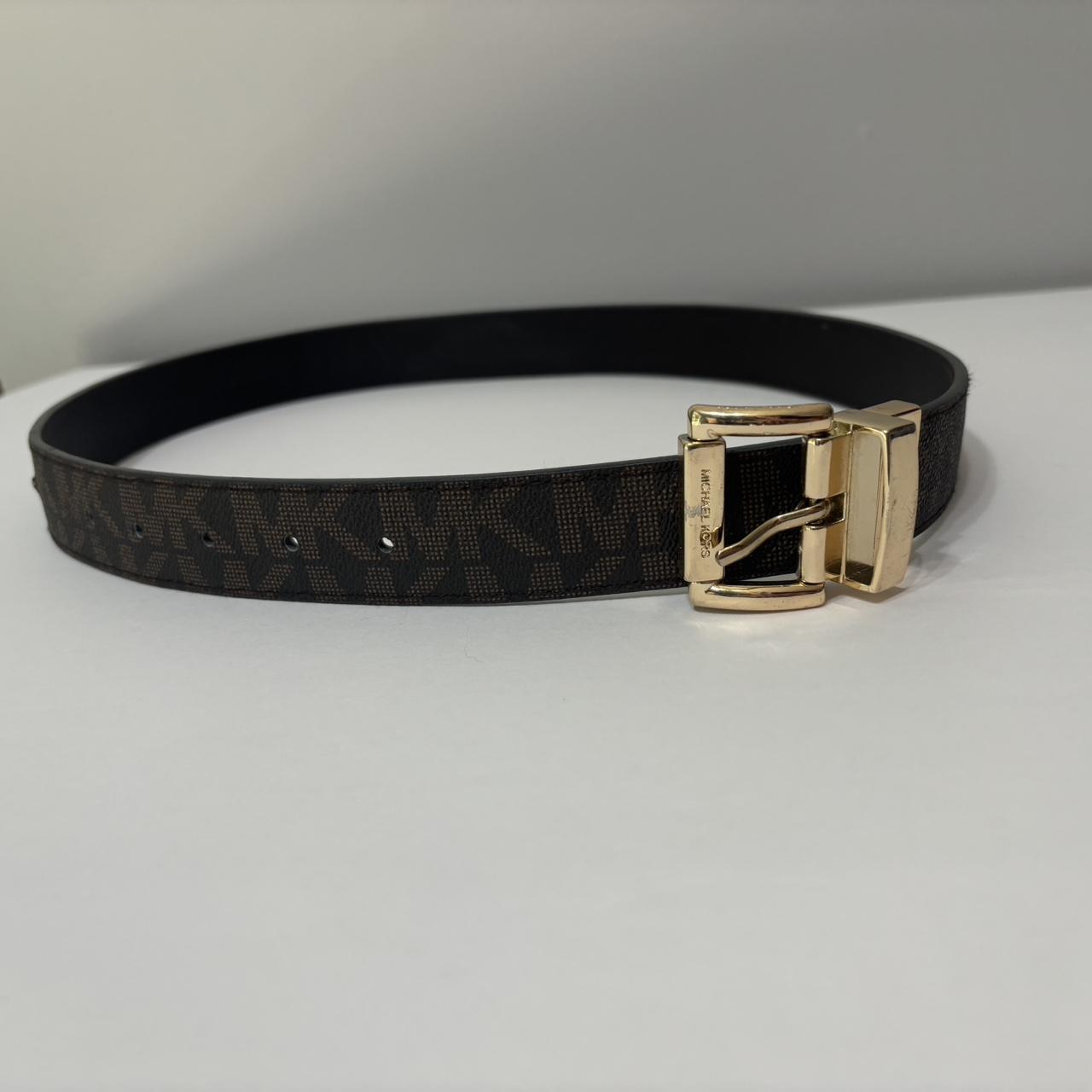 Michael kors belt with gold buckle Dark. Depop