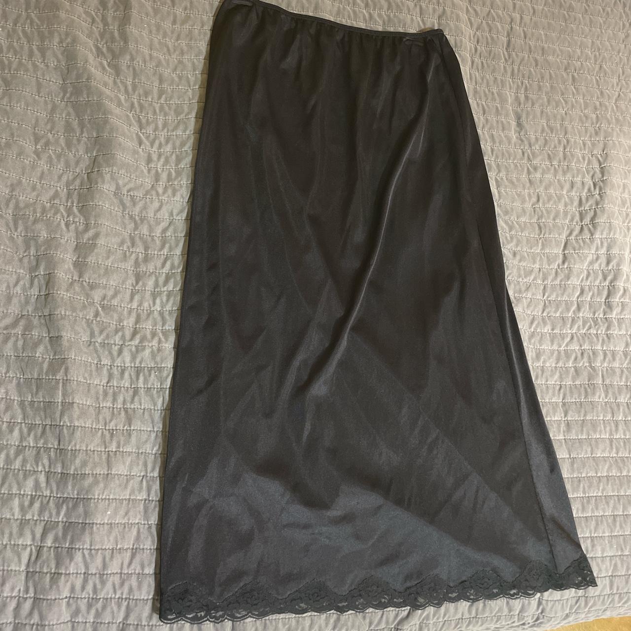 long black skirt with lace and the bottom..super... - Depop