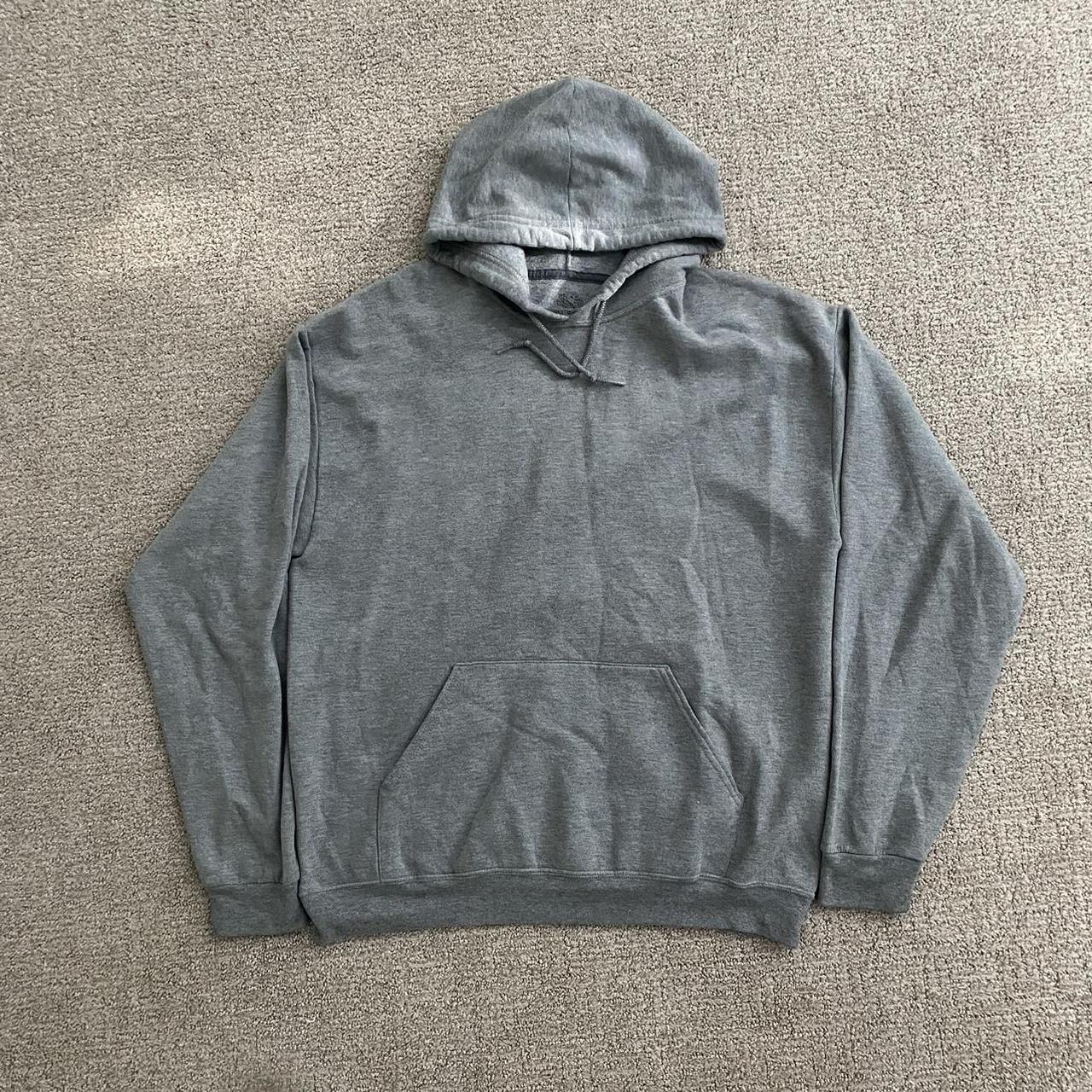 Basic Essential Grey Fruit of the Loom Hoodie Unisex... - Depop