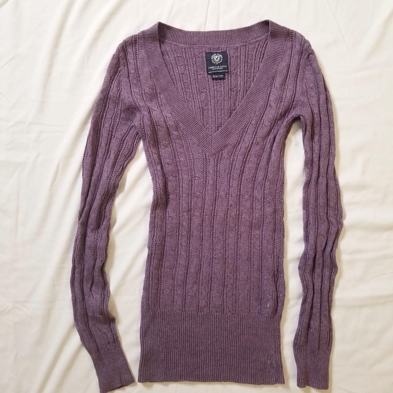 Vintage 2000's American Eagle Cable Knit Sweater... - Depop