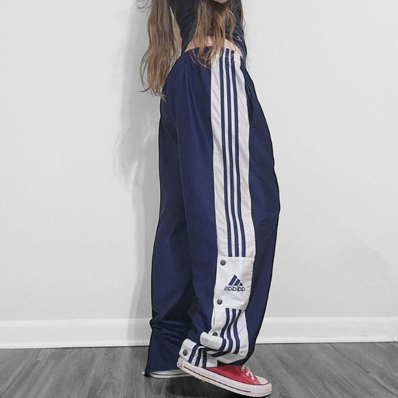 Navy Blue Adidas Snap Pants Red 90's Adidas Originals Track Pants