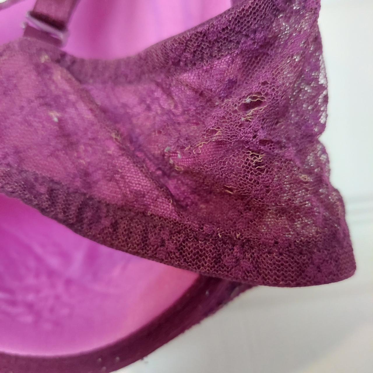 Victoria's Secret Purple Lace T-Shirt Bra In Good - Depop