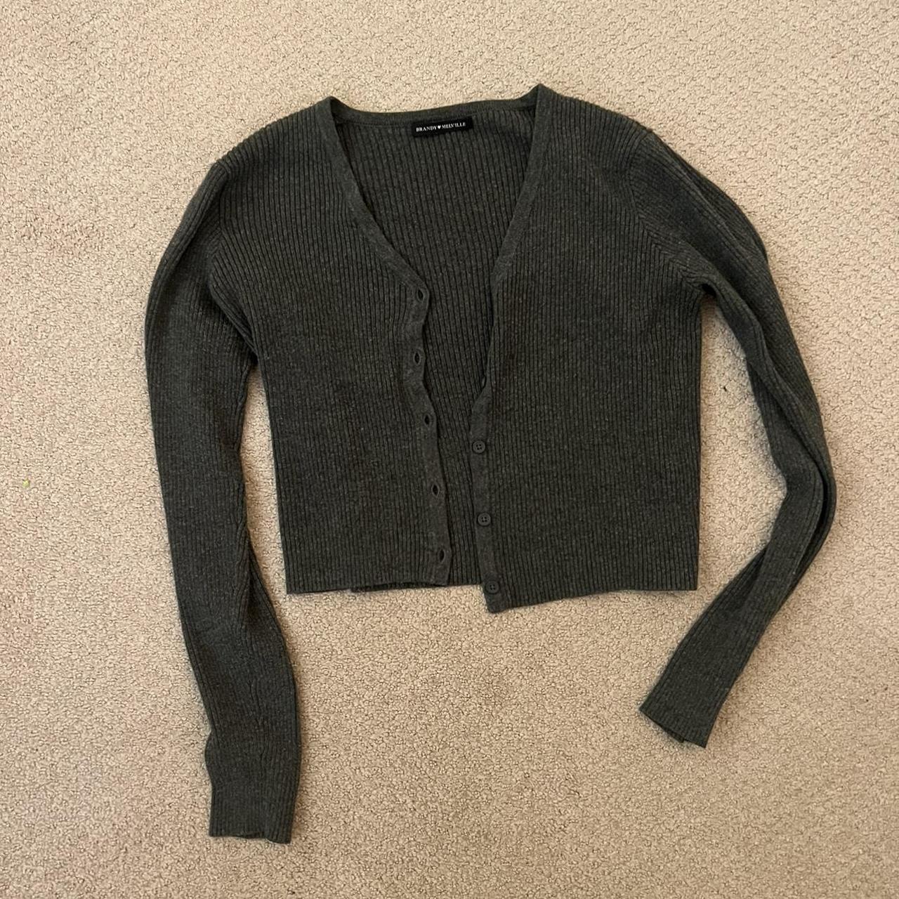 Brandy Melville dark grey Shannon cardigan, Great... - Depop