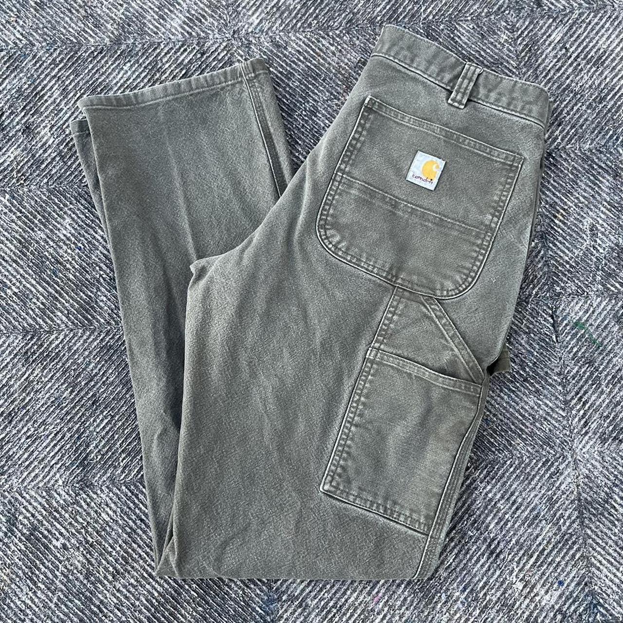 Distressed stained Carhartt carpenter pants Size... - Depop