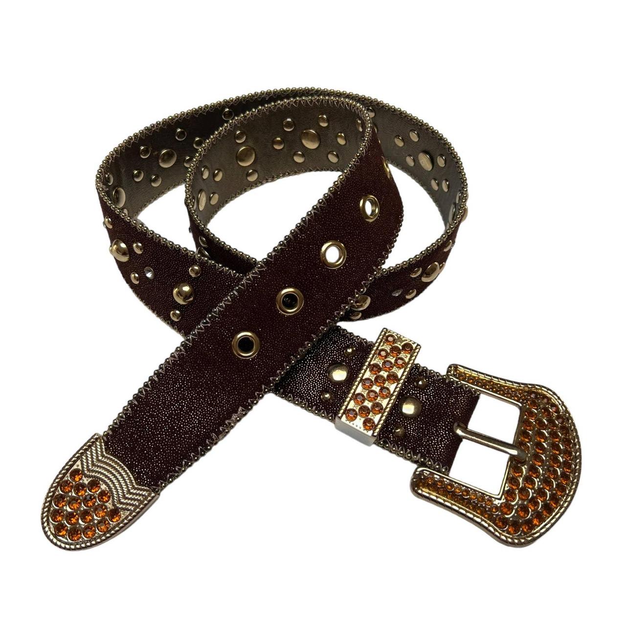 Glitter Grommet Holes Waist Strap Rhinestone Belt Shinning