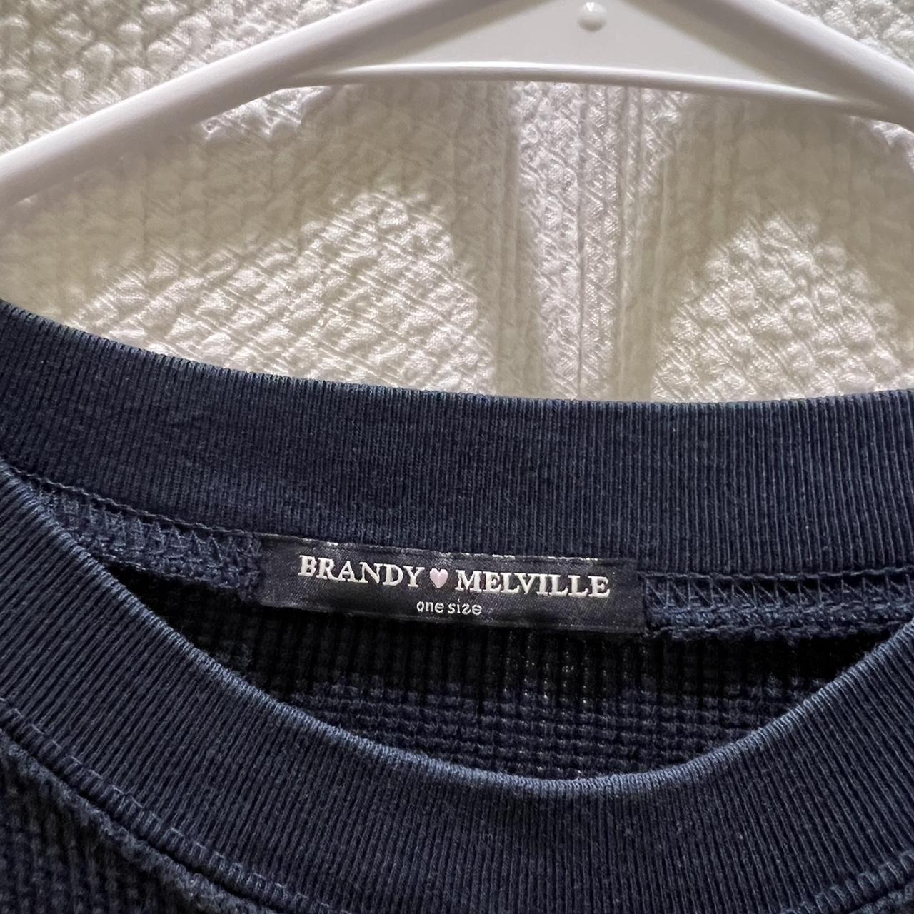 Brandy Melville Women's Navy Shirt | Depop