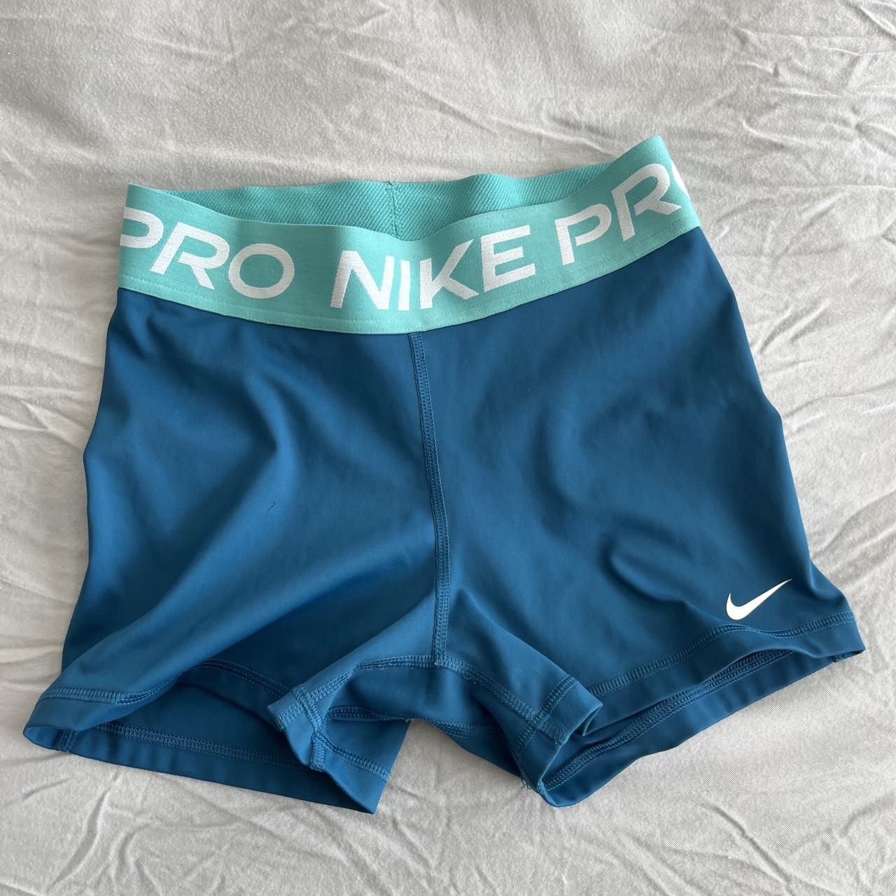 Nike Pro shorts!! size small beautiful blue and teal... Depop