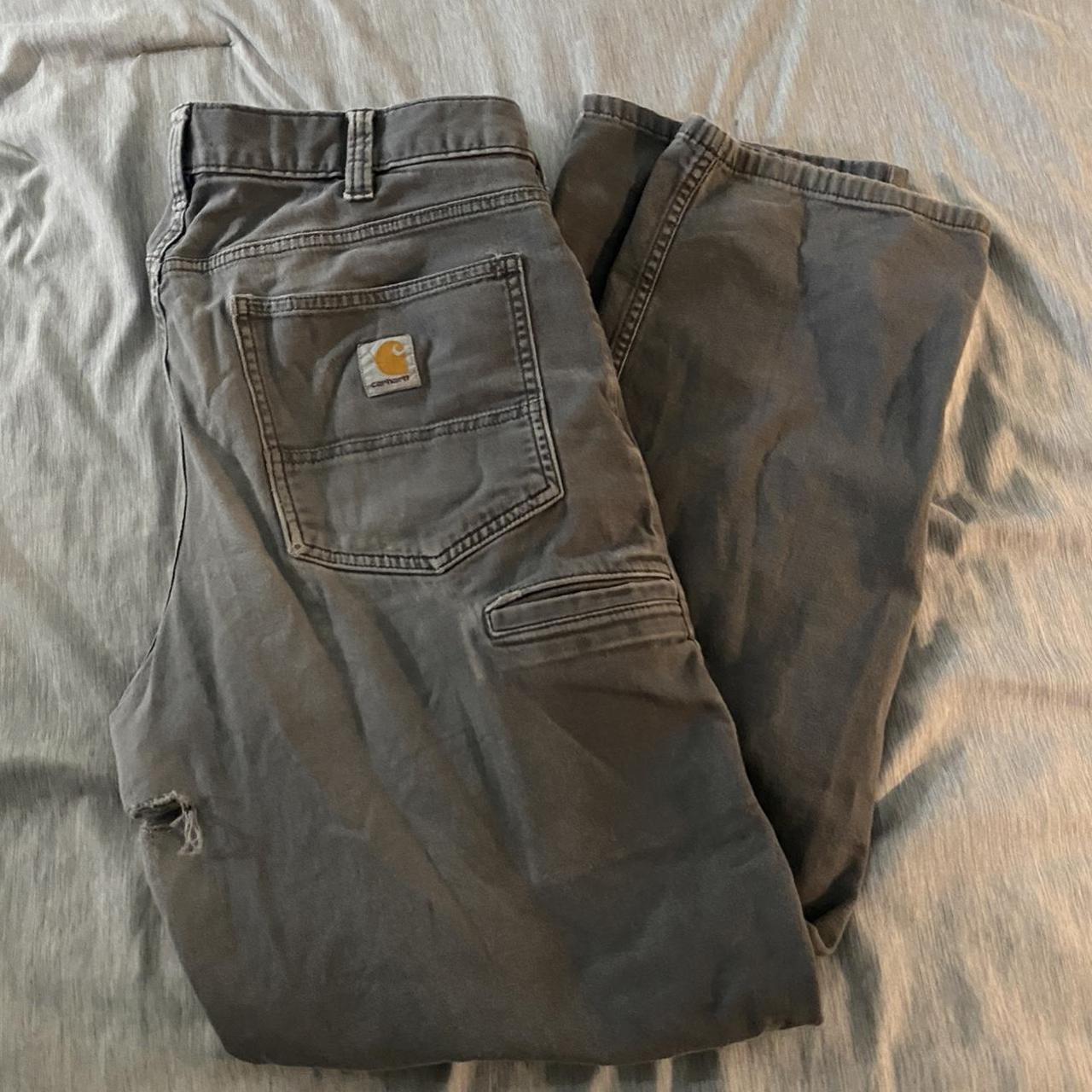 Grey Carhartt Pants 👖 Size 35/34 Cleaned and Washed... - Depop