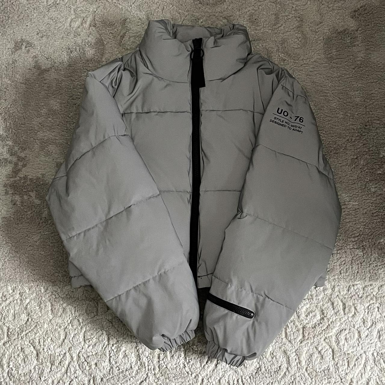 Uo shelly silver deals reflective puffer jacket