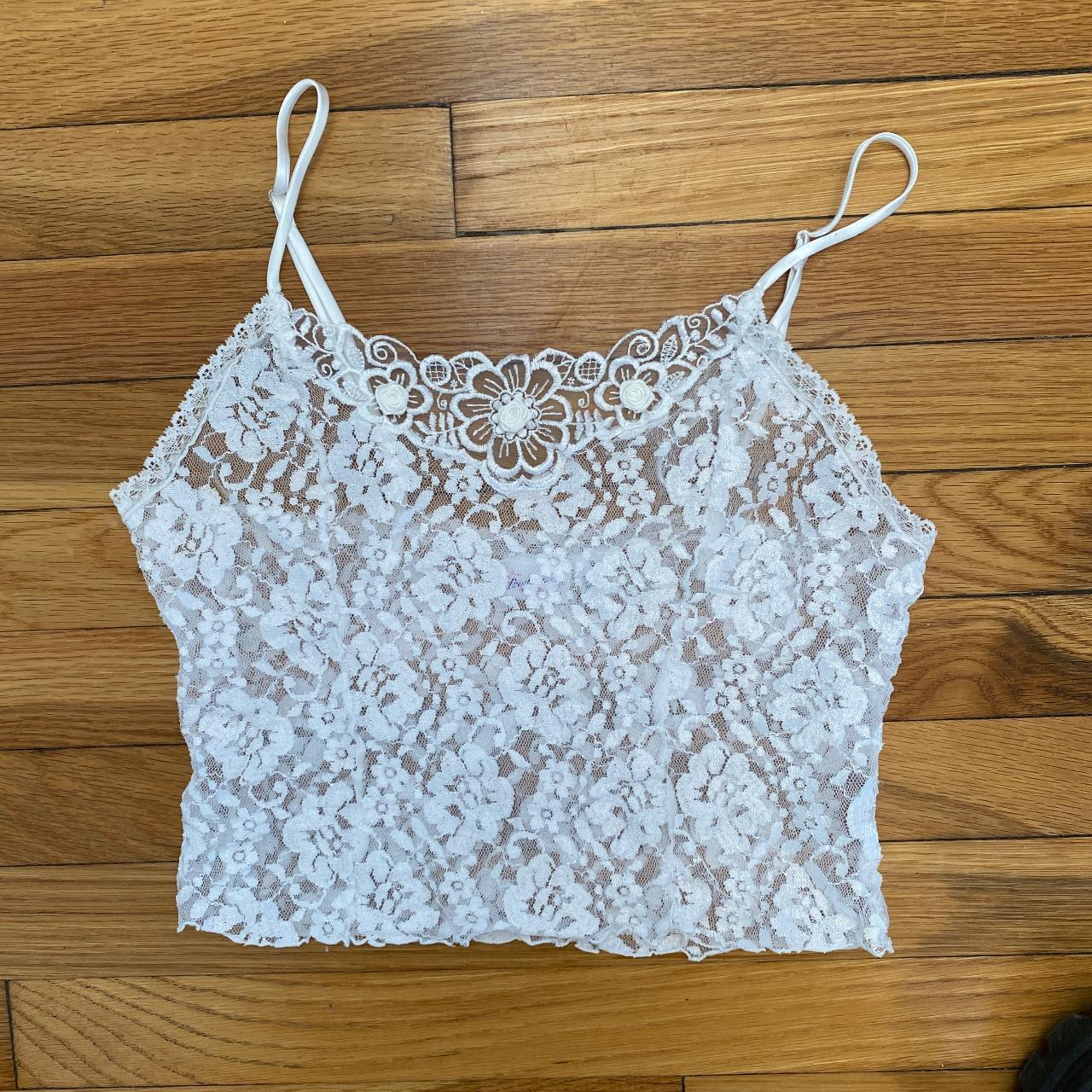 Vintage 90s Mint Green Lace Sheer Cami Lace sheer - Depop