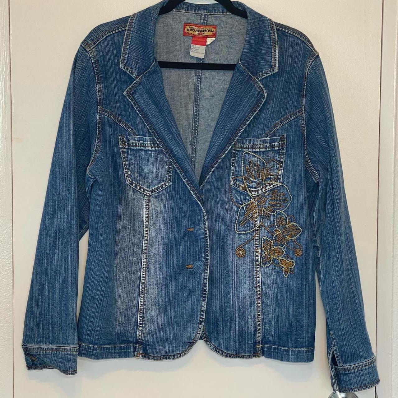 Boom Boom Jeans Denim jacket Blazer Embroidered. Depop