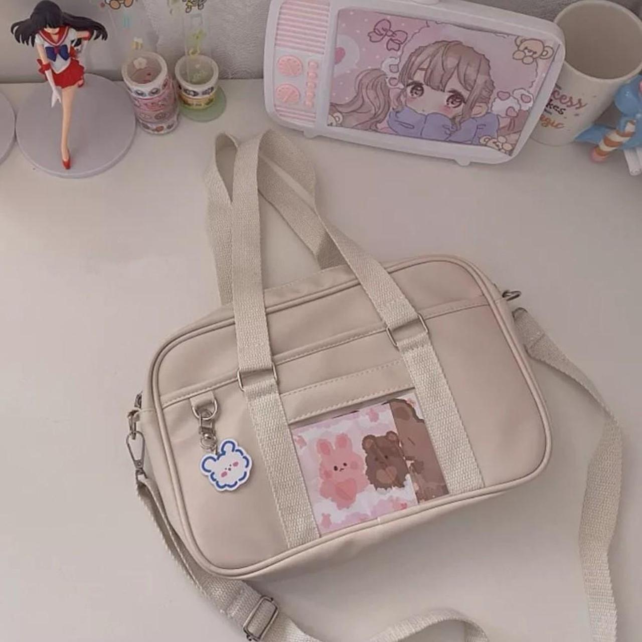 Japanese school girl cream jk uniform style shoulder... - Depop