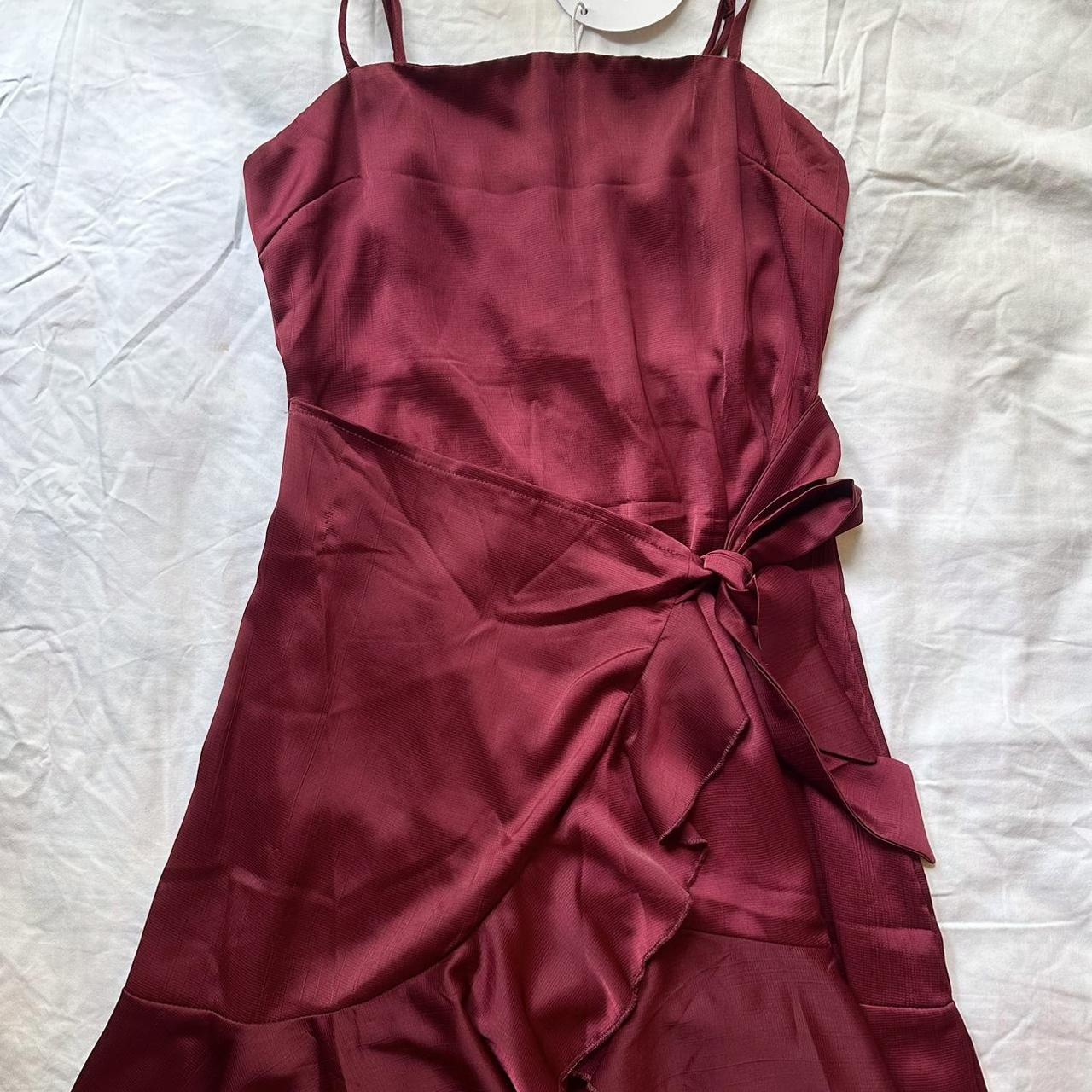 Princess Polly Aleutian Wine Red Mini Wrap Dress