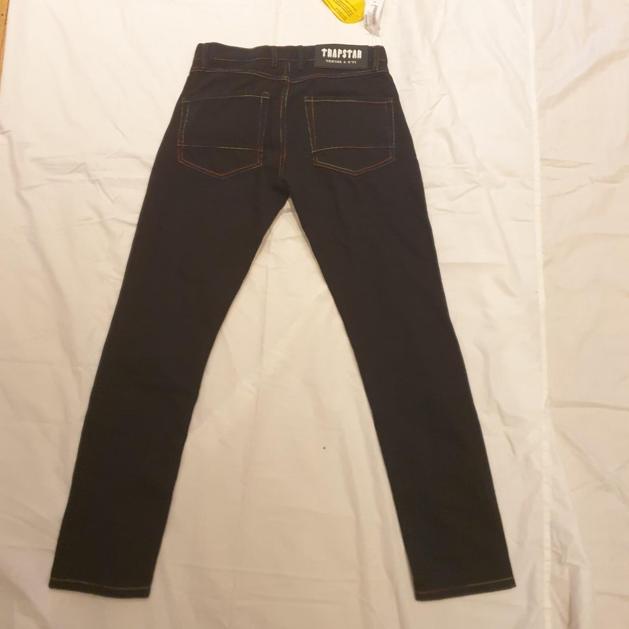 Black Spectrum Trapstar Jeans with coloured | Depop Black Spectrum Trapstar Jeans with coloured | Depop