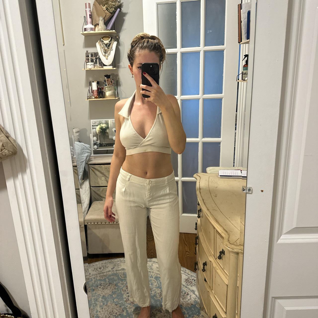 Brandy Melville white linen pants. SO cute and... - Depop