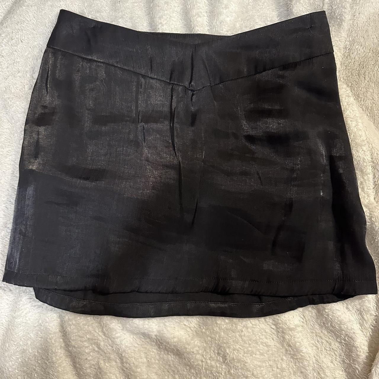 Princess Polly black satin mini skirt, size 2. So... - Depop