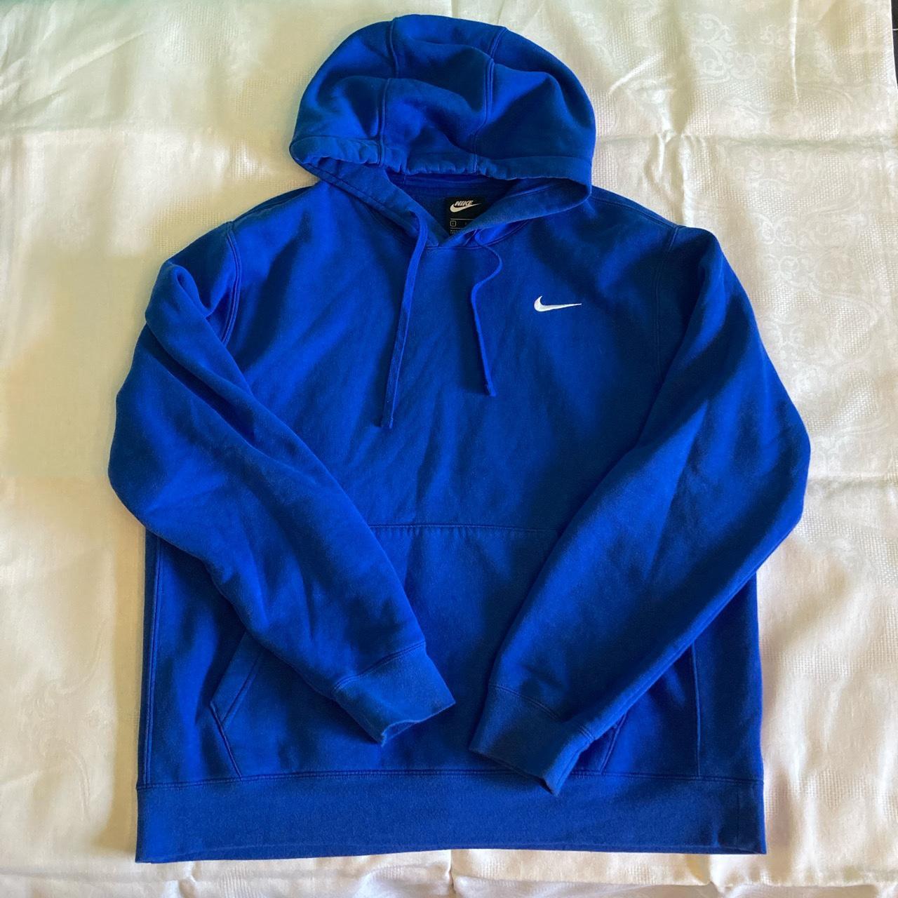 Navy blue Nike hoodie Size large- I like to wear it... - Depop