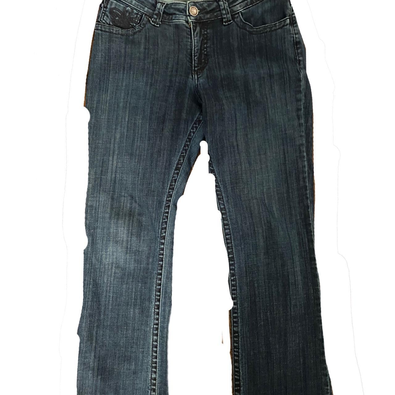 Women's Blue and Black Jeans Depop