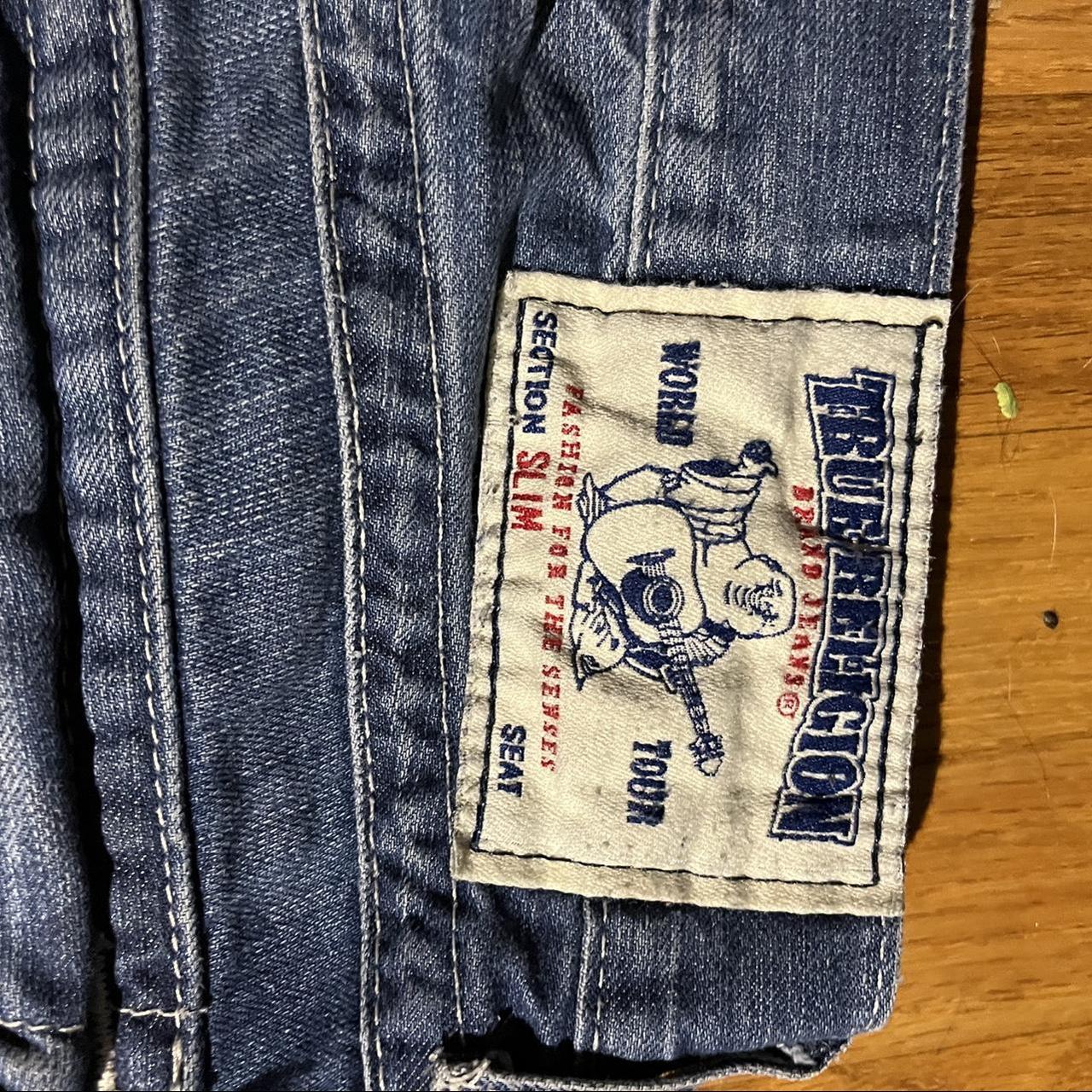 True Religion Stitch Jeans Tagged Size 32 fits... - Depop