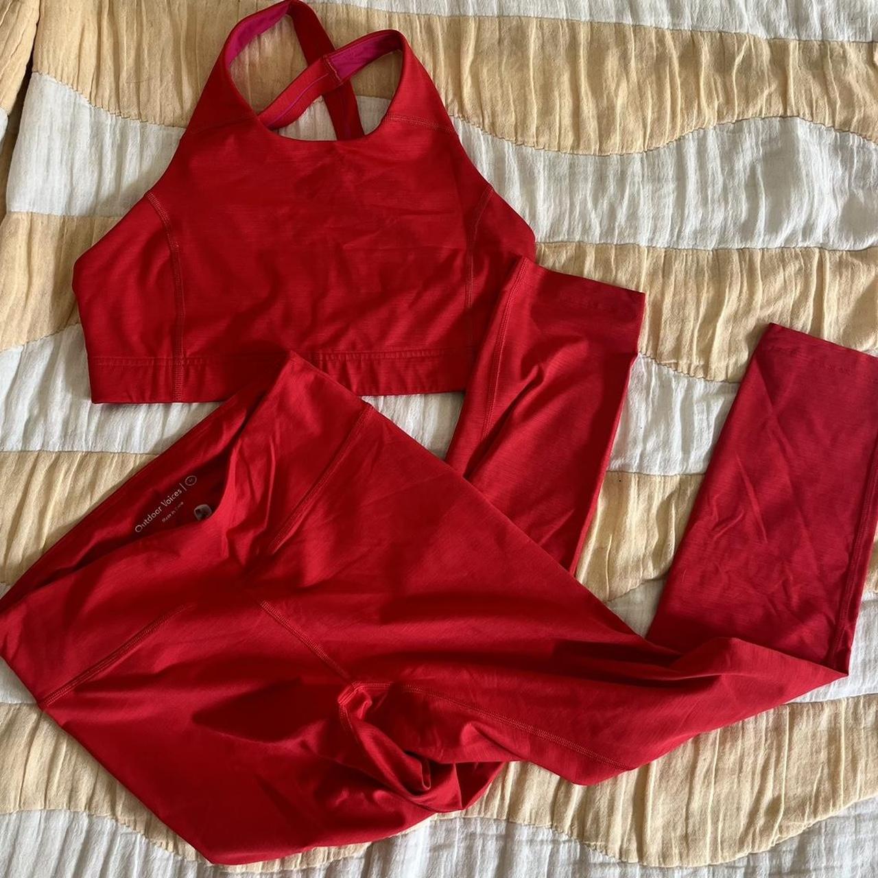 Outdoor Voices Women's Red Bra | Depop