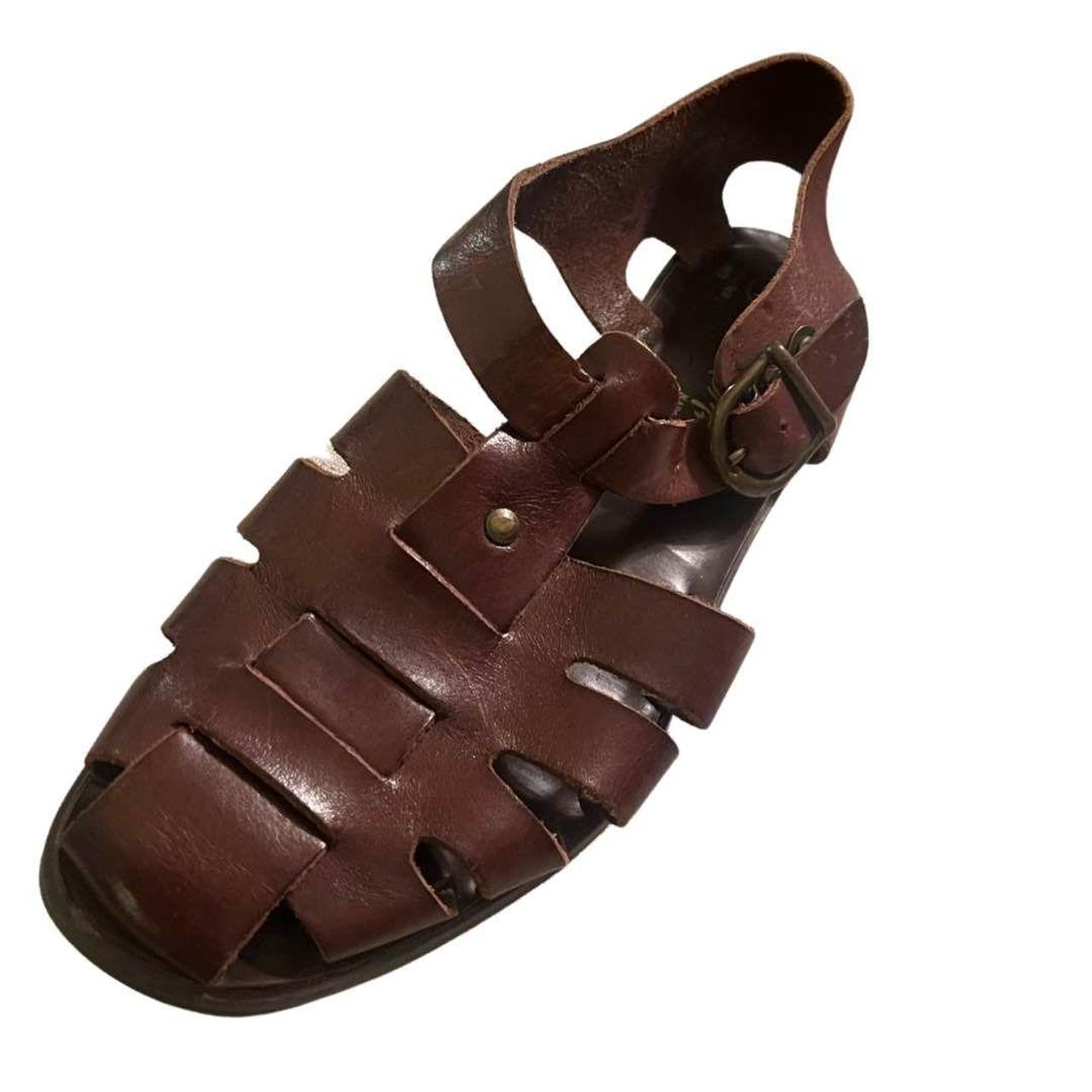 Vtg Romano Brown Leather Huaraches Sandal LEFT Shoe... - Depop