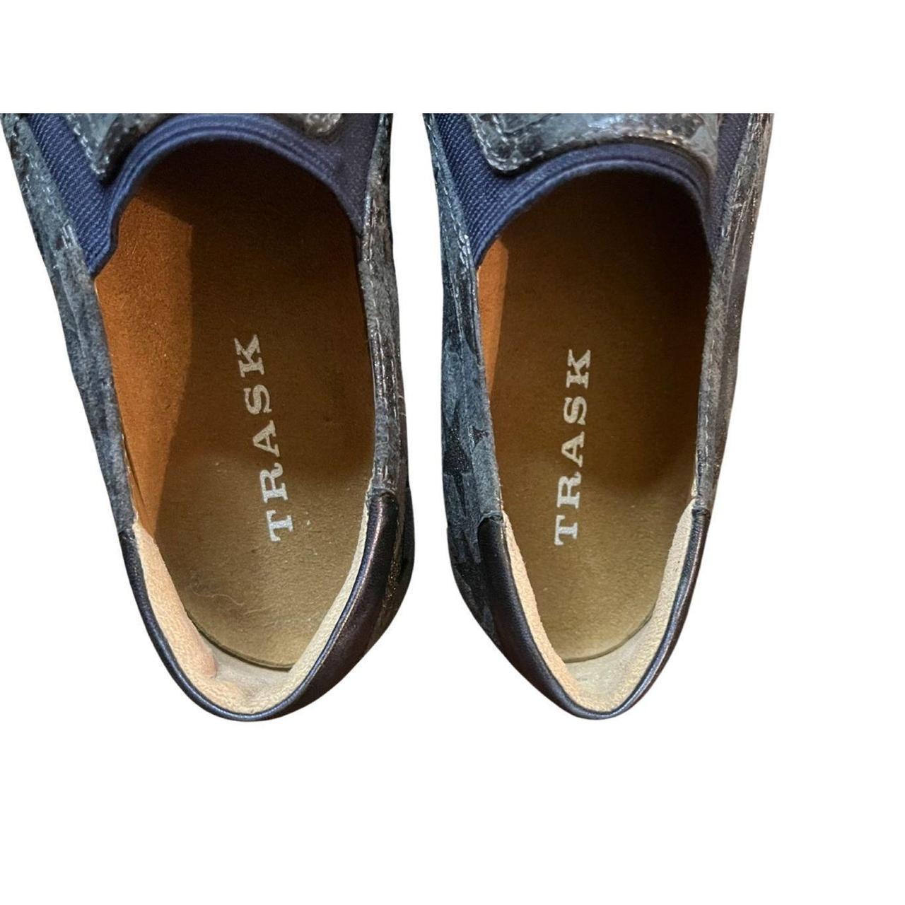 Trask Navy Star Lillian Design Suede Slip On Shoes Depop