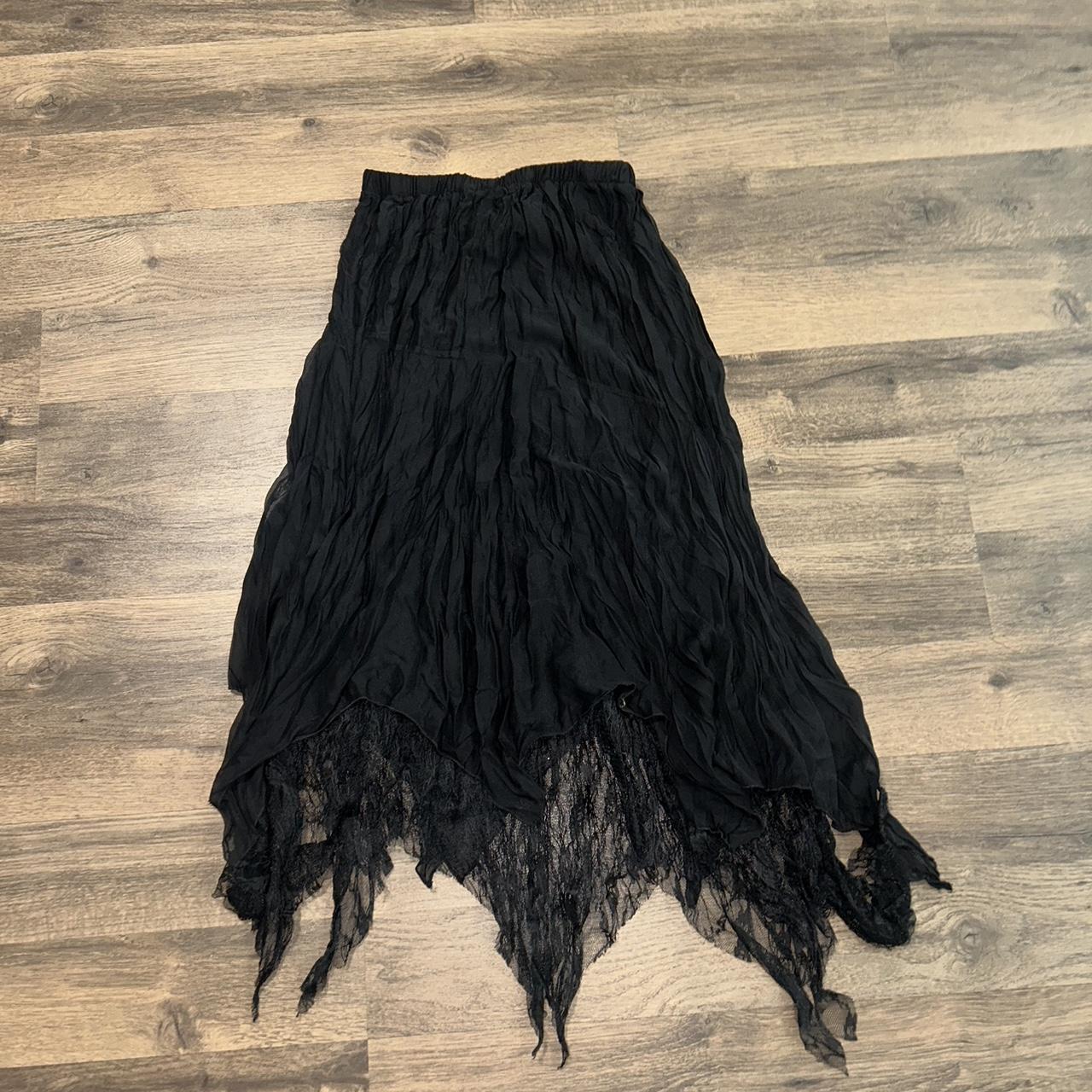 Gothic fairy core black skirt Tag says L fits like M - Depop