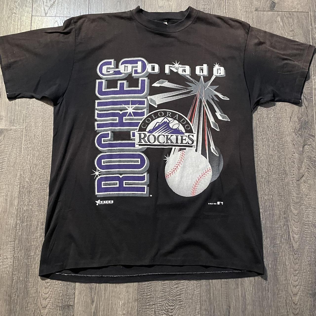 Colorado Rockies Baseball Mens T-Shirt--Medium Only