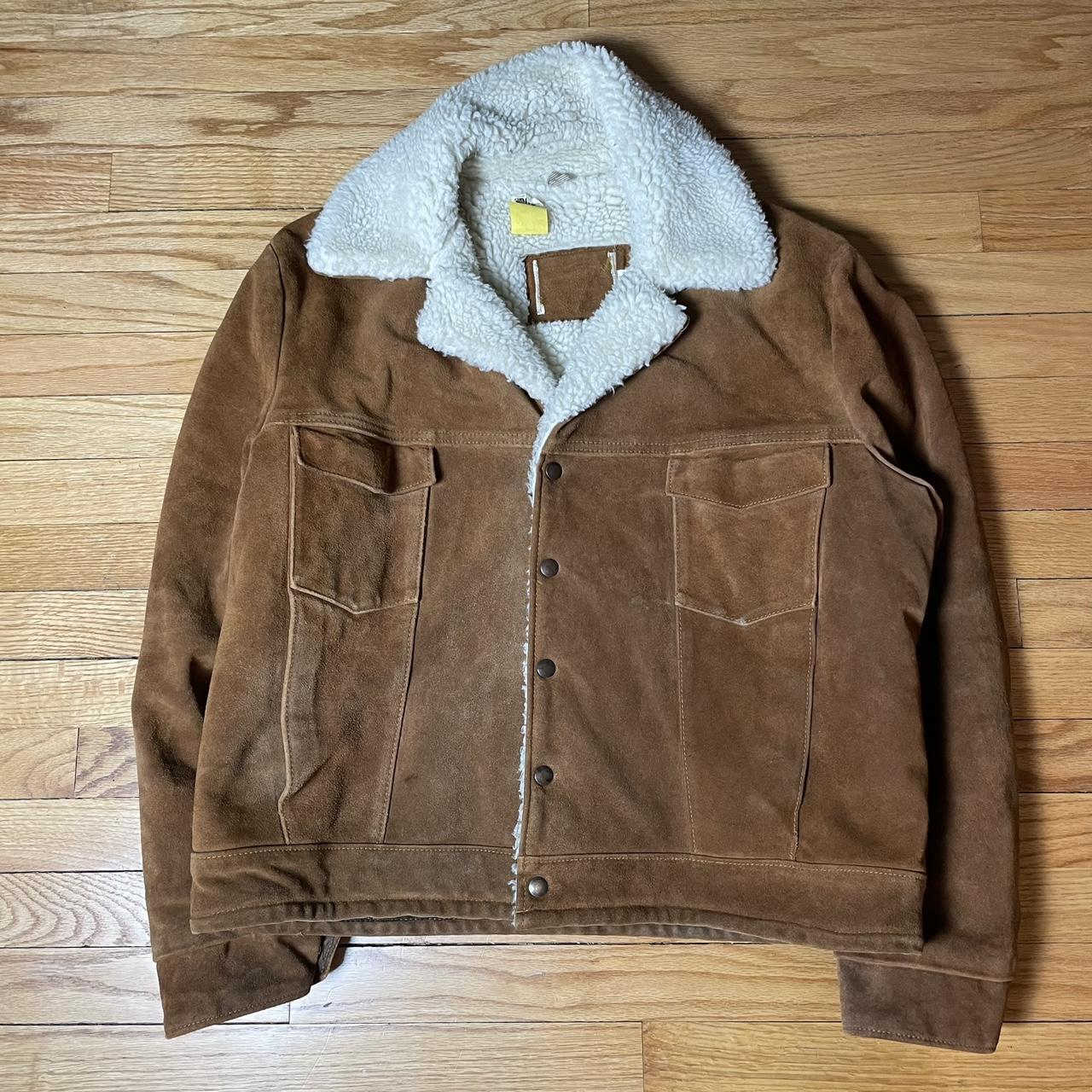 Mens tan sherpa lined on sale jacket