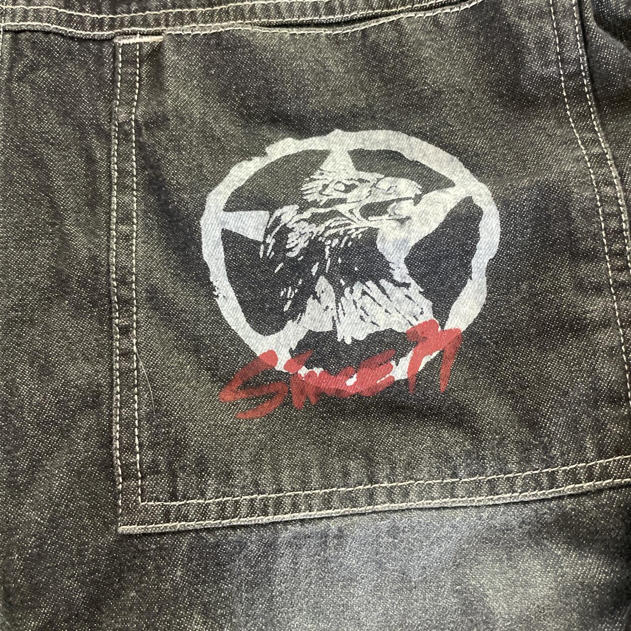 Y2k vintage bugle boy black eagle button up shirt... Depop