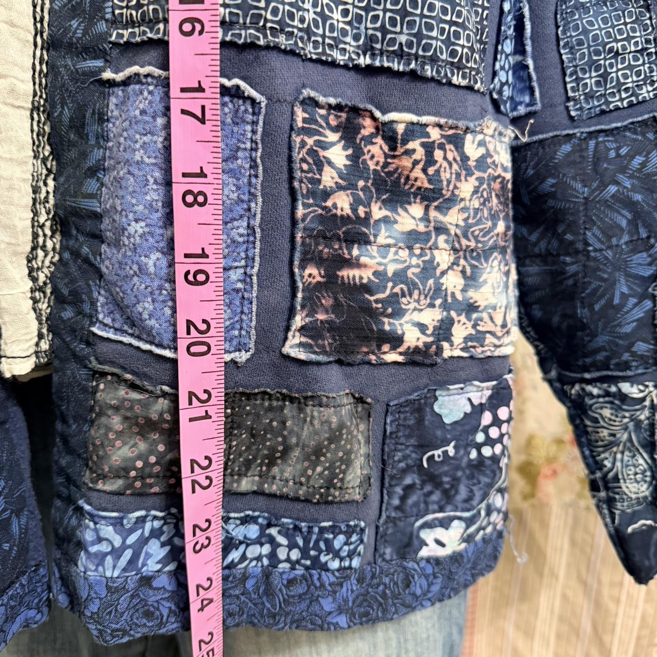 Women's Jacket - Blue/Multi - L – blue patchwork … - image 7