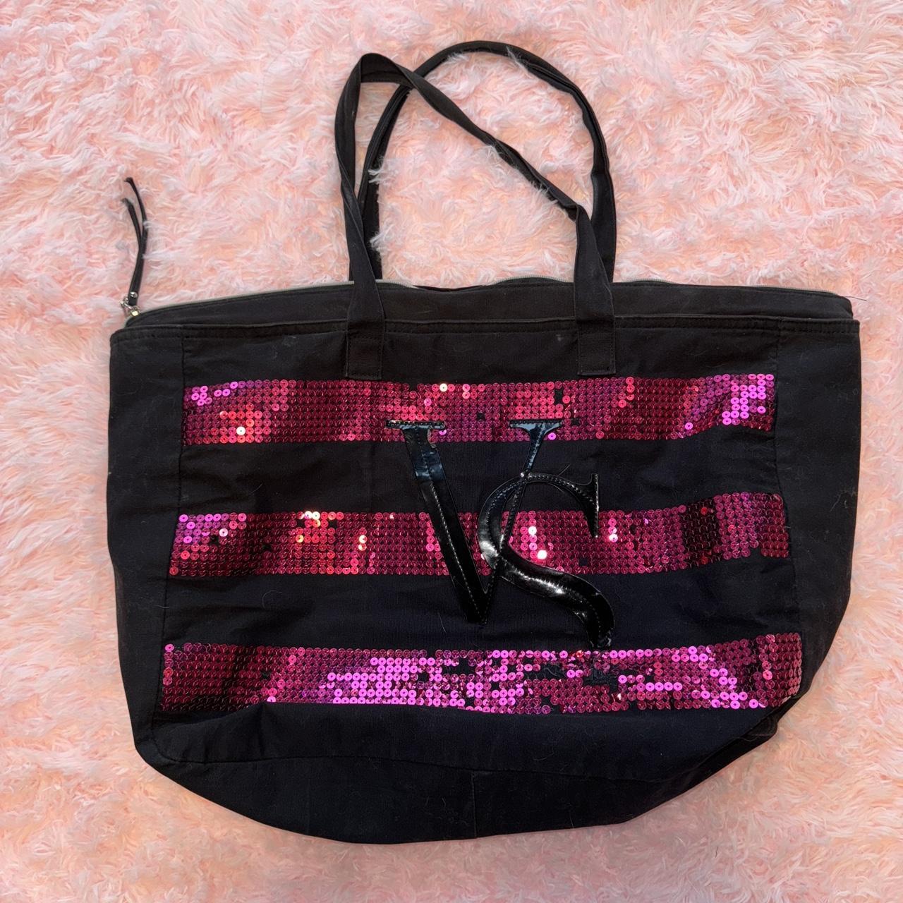 victoria’s secret large tote bag with zipper closure... - Depop