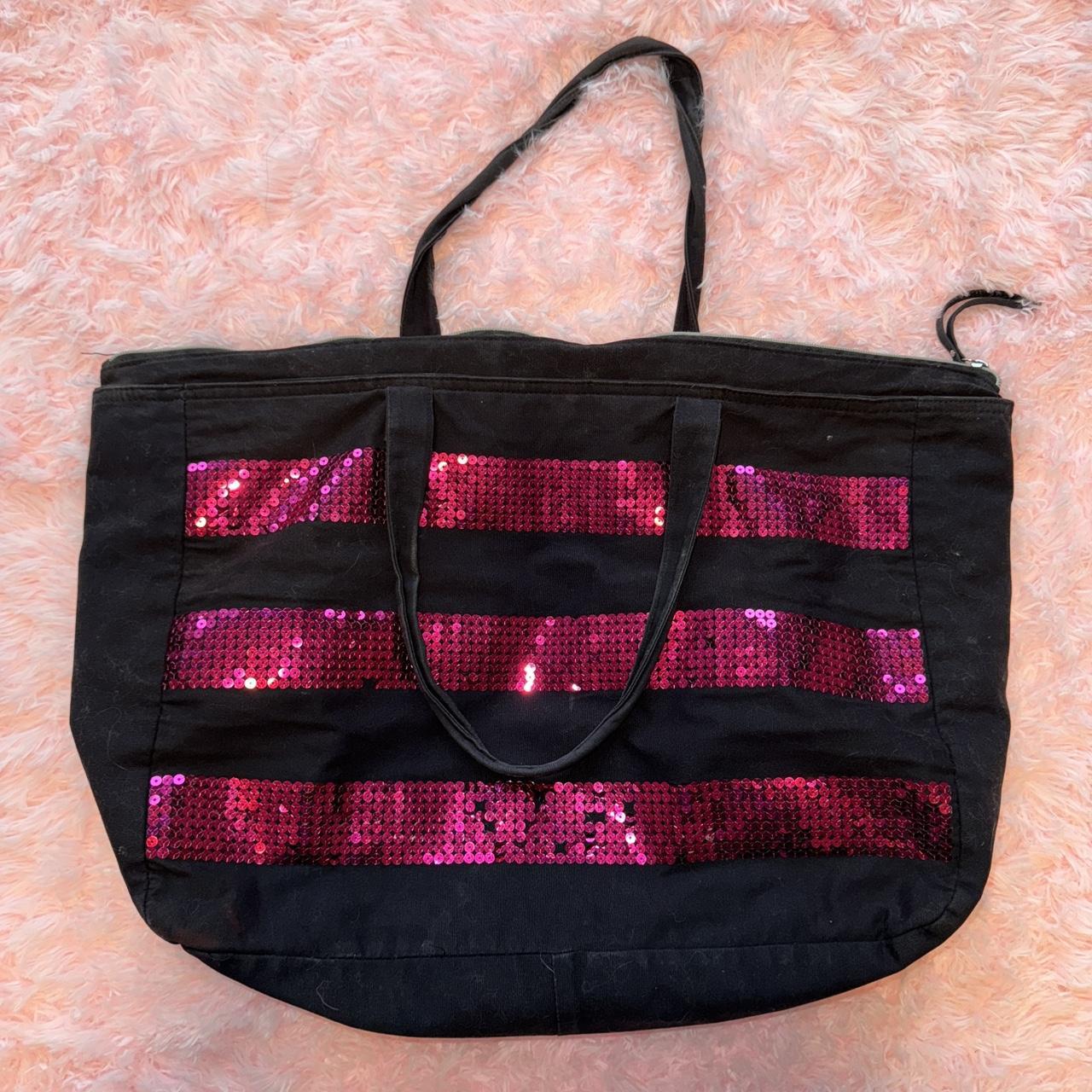 victoria’s secret large tote bag with zipper closure... - Depop