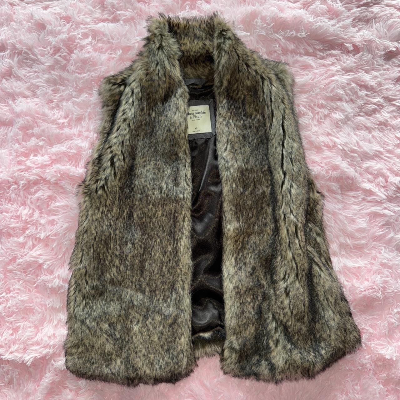 abercrombie fitch fur vest size xs y2k. Depop