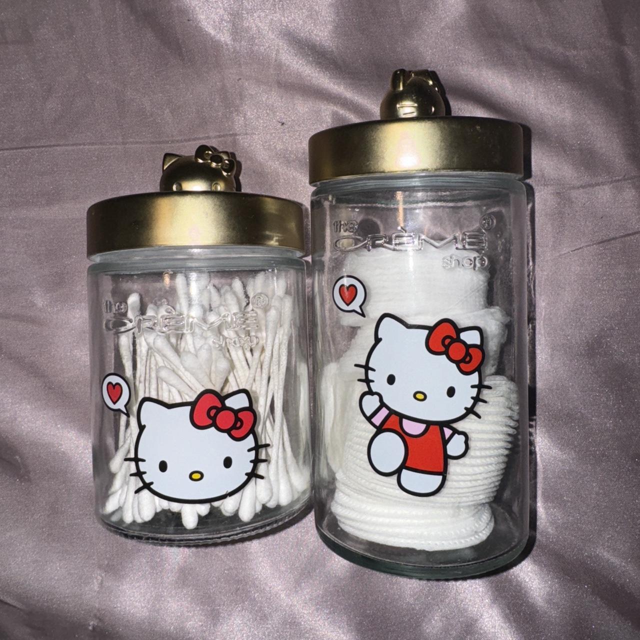 Hello Kitty 2024 jars with cotton pads and cotton swabs and soap pumps