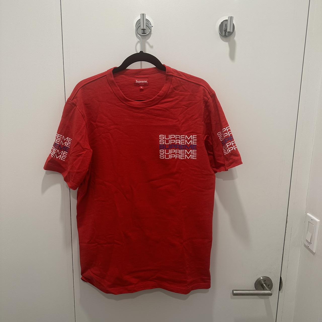 Supreme stacked logo on sale tee