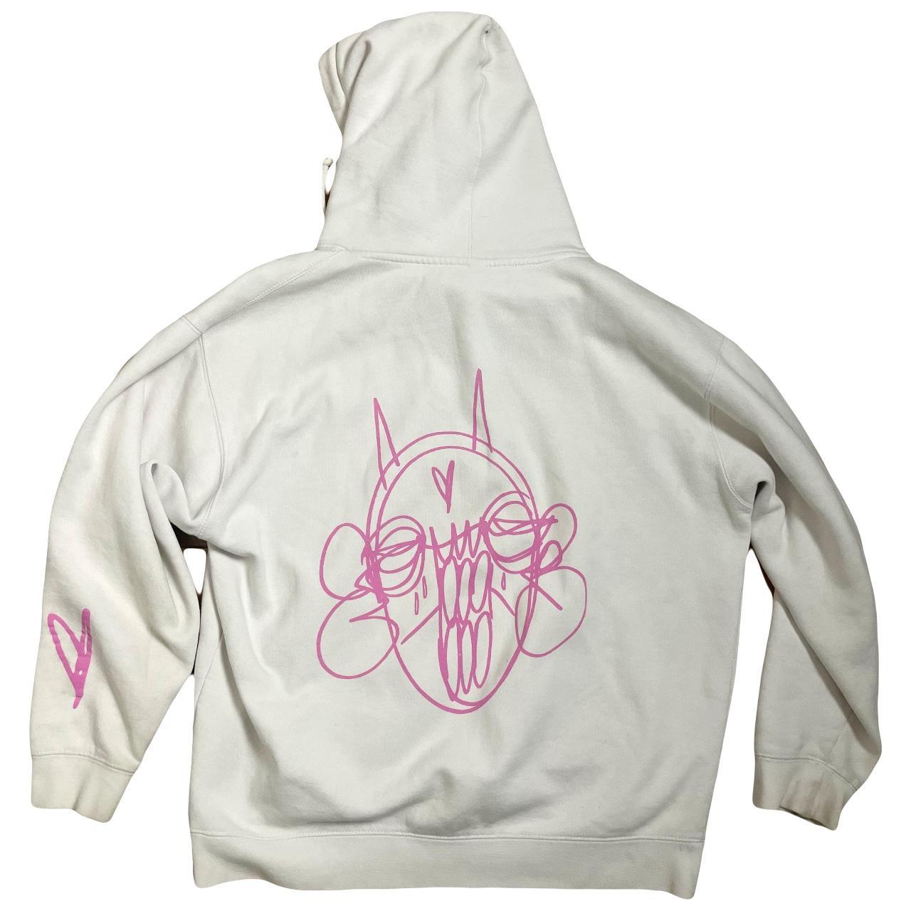 New York Filthy Men's White and Pink Hoodie (2)