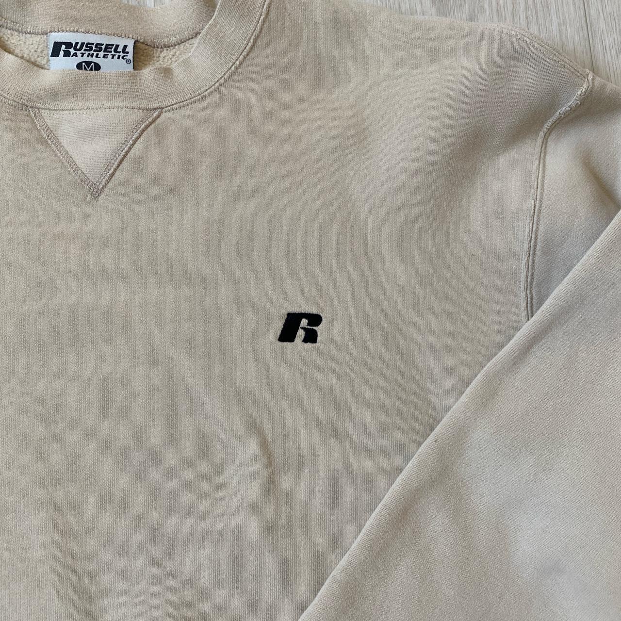 90s Russell athletic sweater light beige medium... - Depop