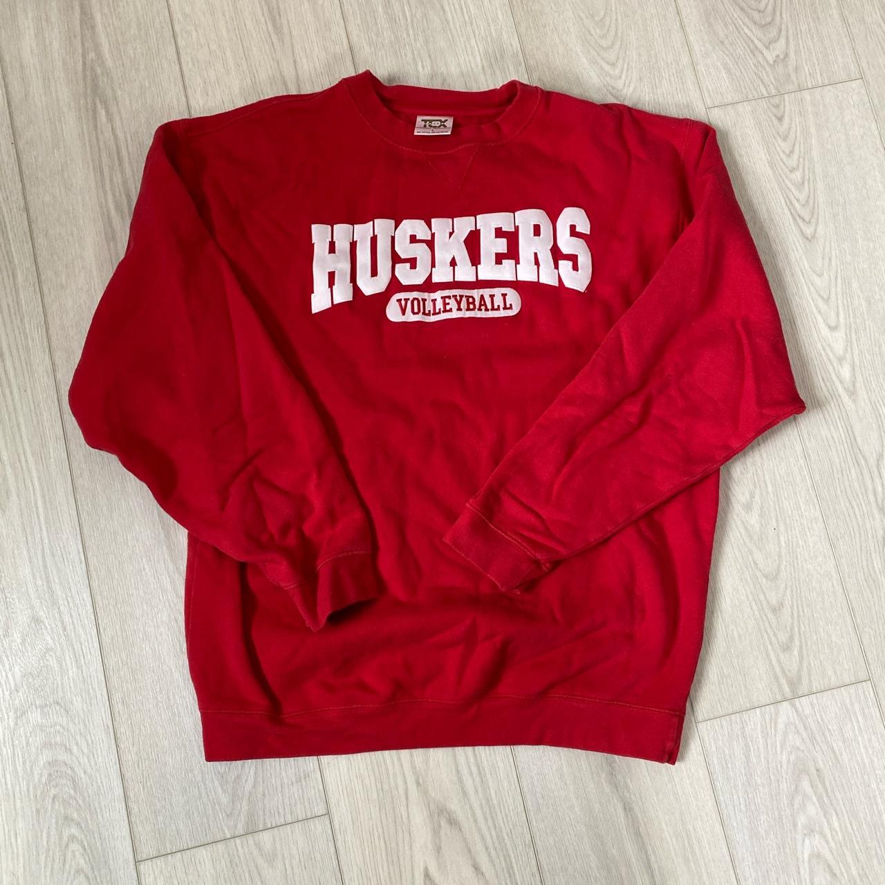 Nebraska huskers volleyball sweater Red with white... - Depop