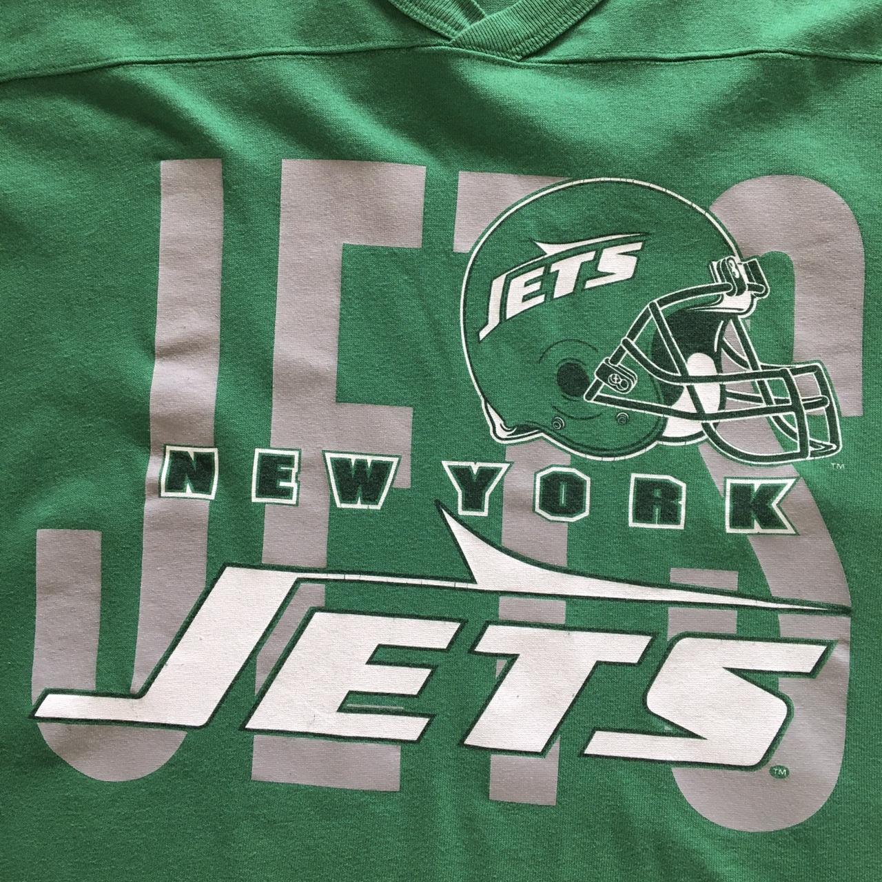 Vintage 90s NY Jets Jersey Tee Size Large Armpit - Depop