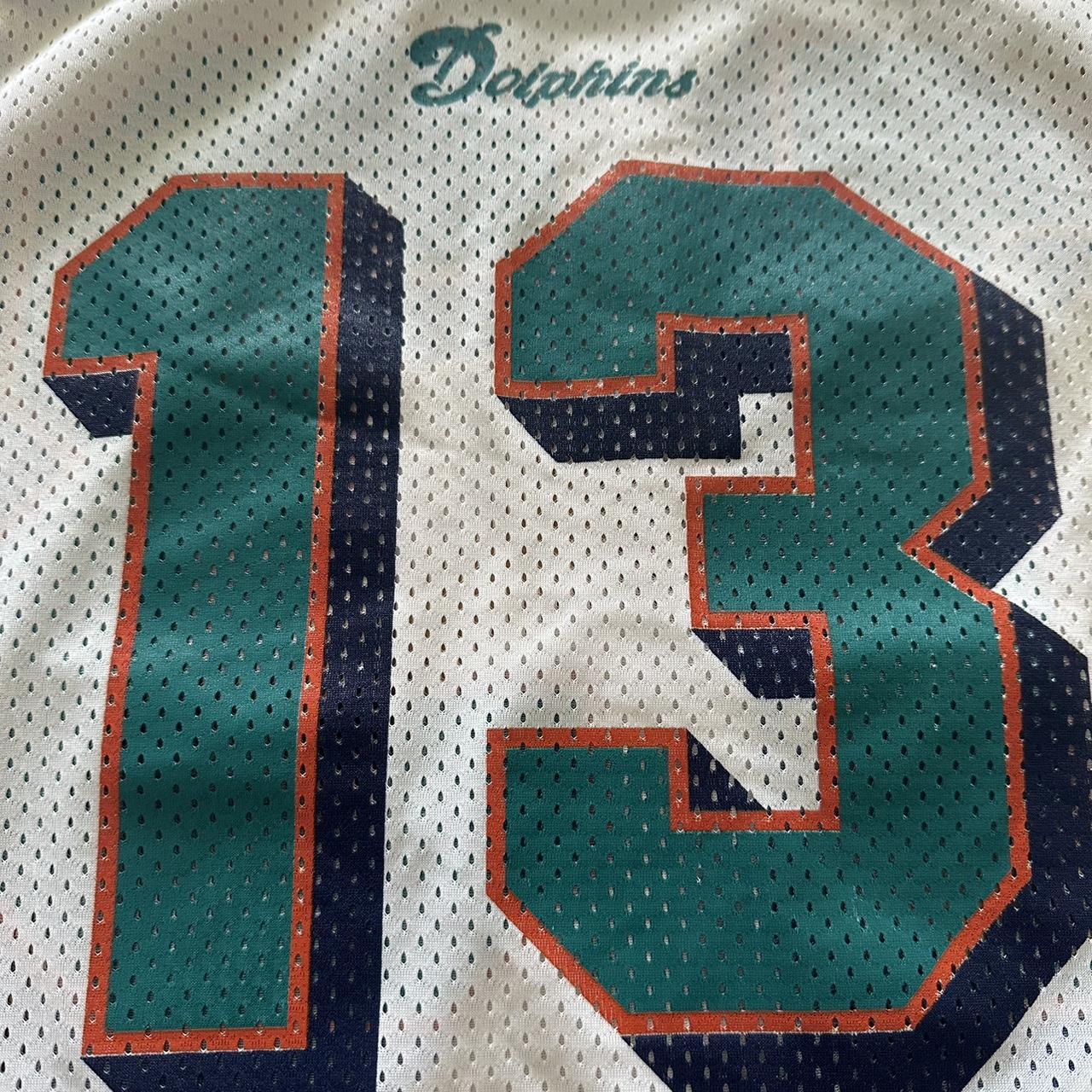 Vintage 90s Dan Marino #13 Miami Dolphins Graphic V - Depop