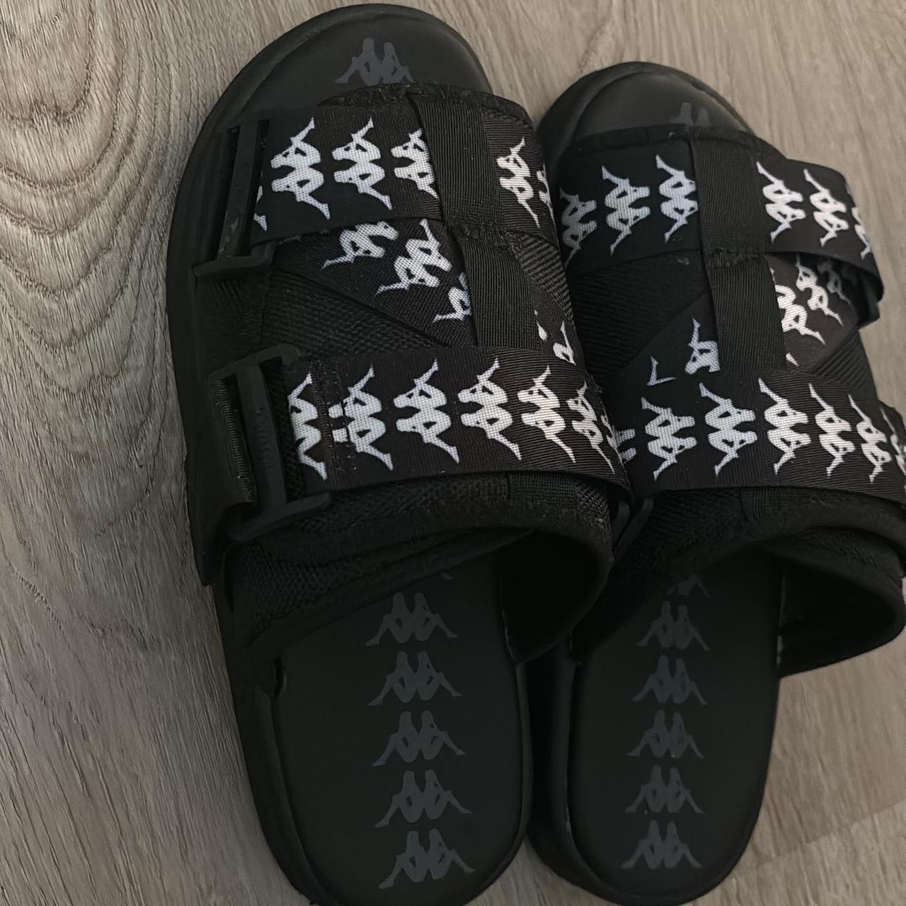 Men’s black Kappa slides #kappa #streetwear... - Depop