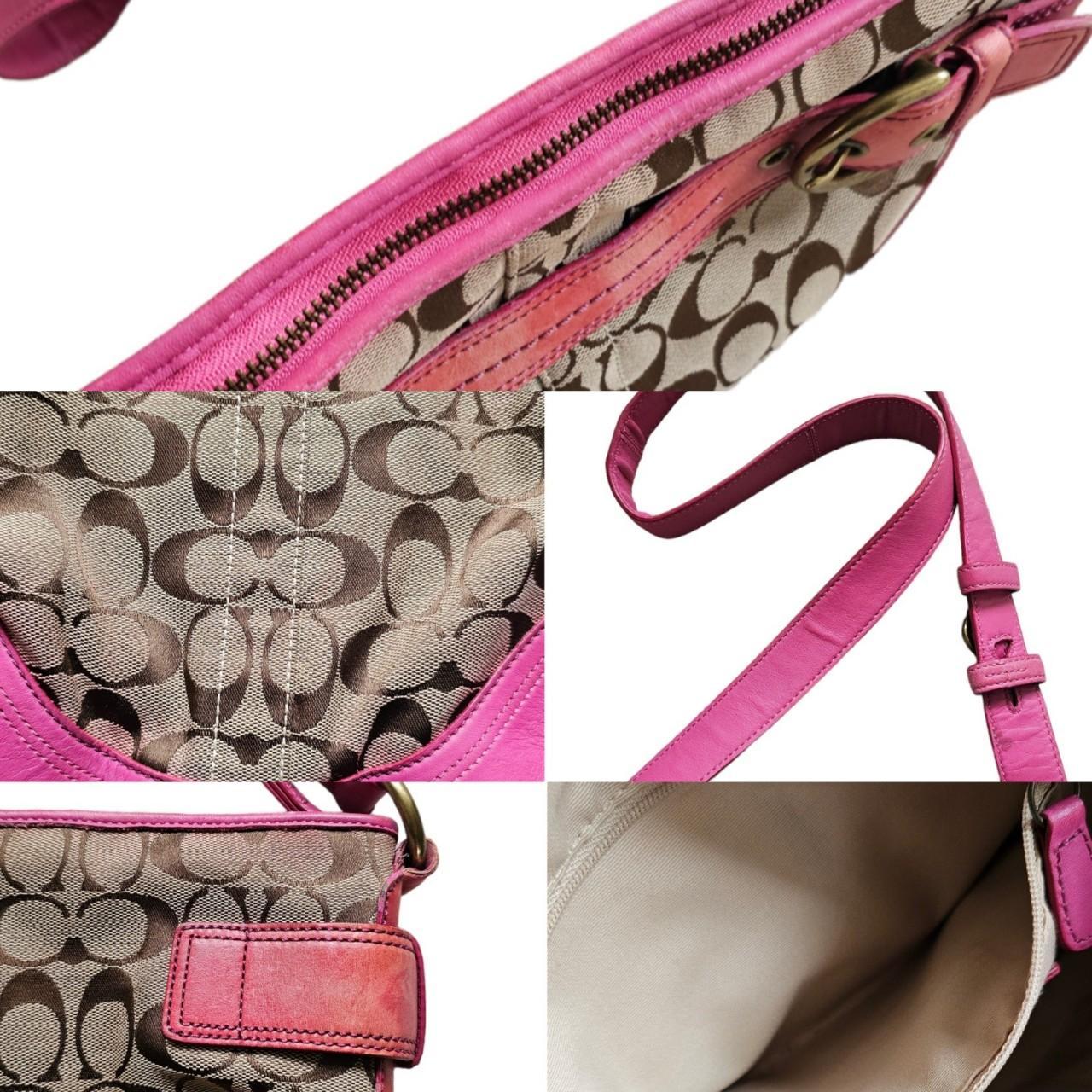 バッグ COACH Signature Accessory Pouch Pink Bag Coach Accessory Pouch Signature Pink with Storage Bag Used