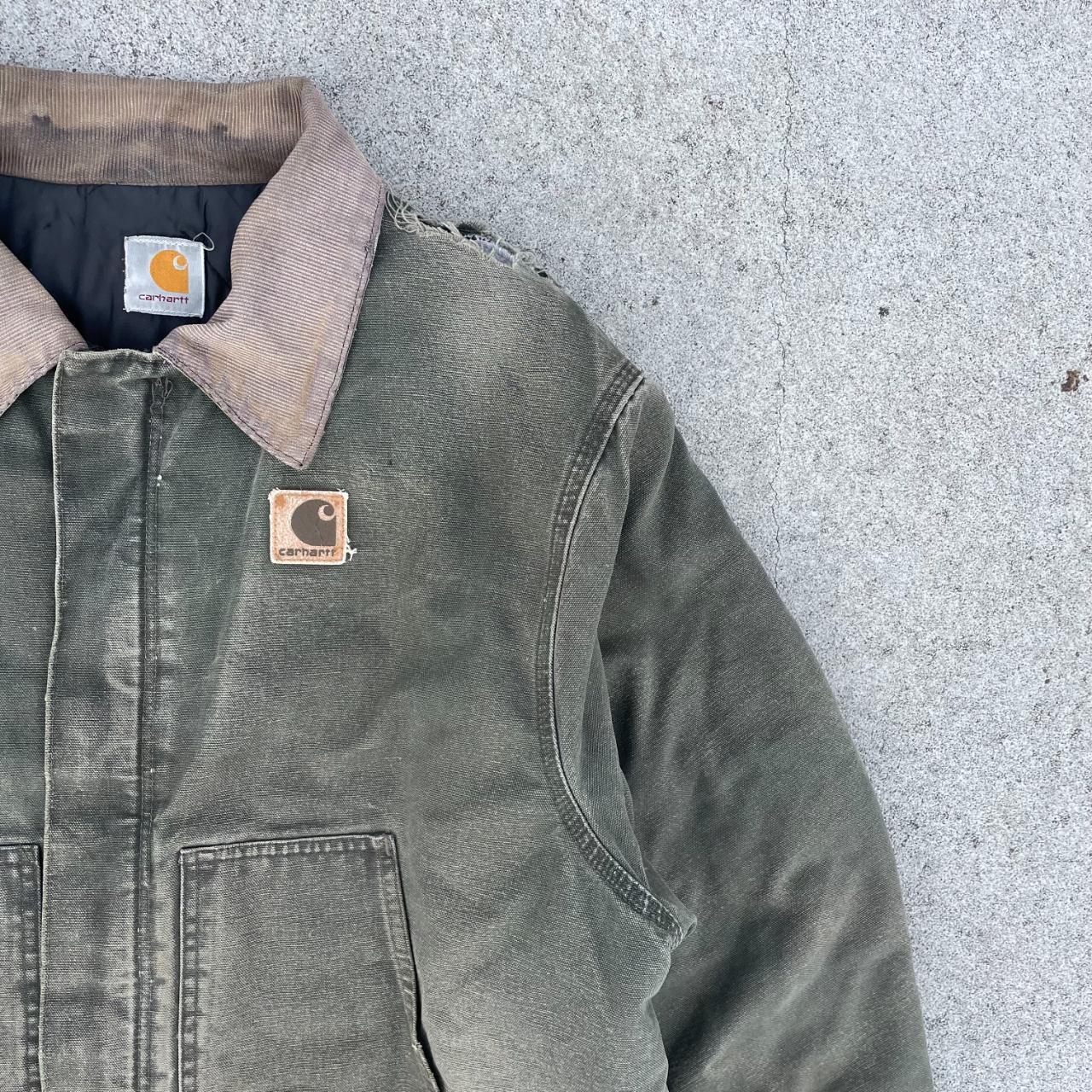 Vintage Carhartt Faded Green Detroit Jacket, With - Depop