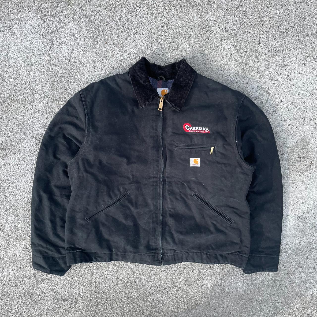 Vintage Carhartt Faded Black Detroit Jacket, With - Depop