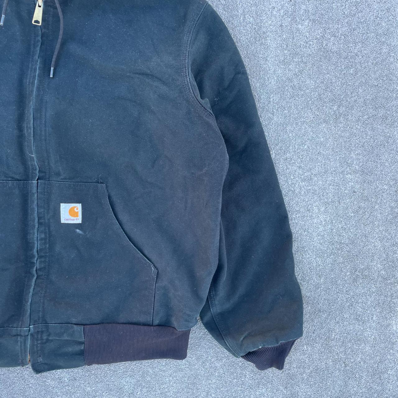 Vintage Carhartt Faded Black Hooded Jacket  - Depop