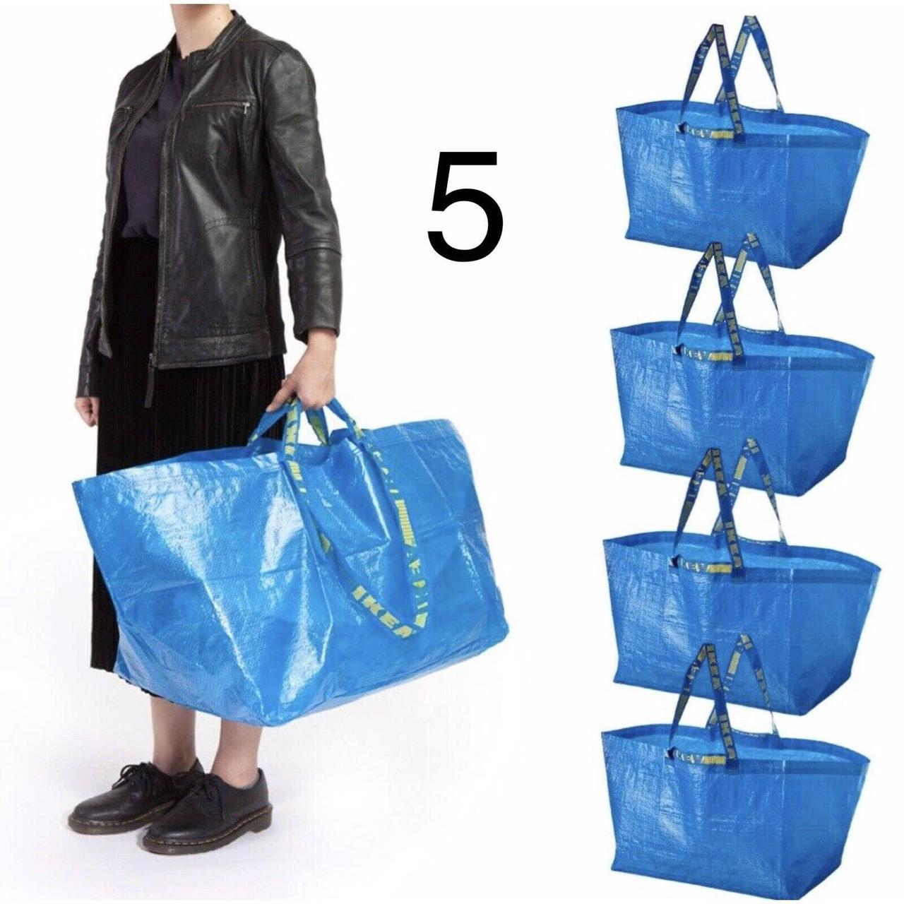 I-K-E-A Frakta Shopping Bag Large Blue (Set of 4) Grocery Laundry Tote Bag